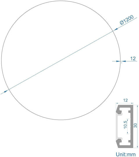 Cubalux Suspendata Profil din Aluminiu pentru Bandă LED Rotund cu Opal Acoperire