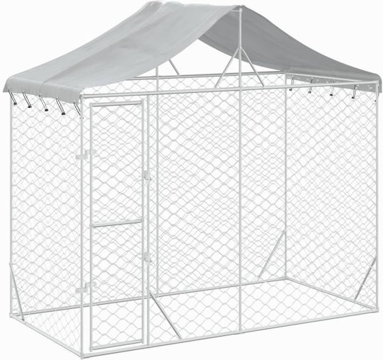 vidaXL Металик Парк За Кучета 300x150x250см Сребрист