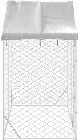 vidaXL Металик Парк За Кучета 300x150x250см Сребрист