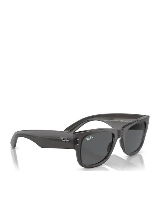 Ray Ban Mega Wayfarer Unisex Ochelari De Soare Cu Ramă Gri Din Plastic Și Lentilă Neagră RB0840S 1390B1