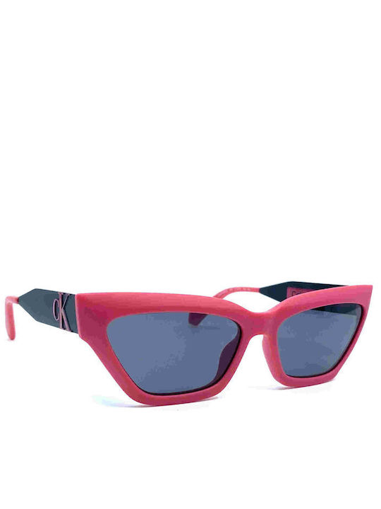 Calvin Klein Women's Sunglasses with Multicolour Plastic Frame and Gray Lens