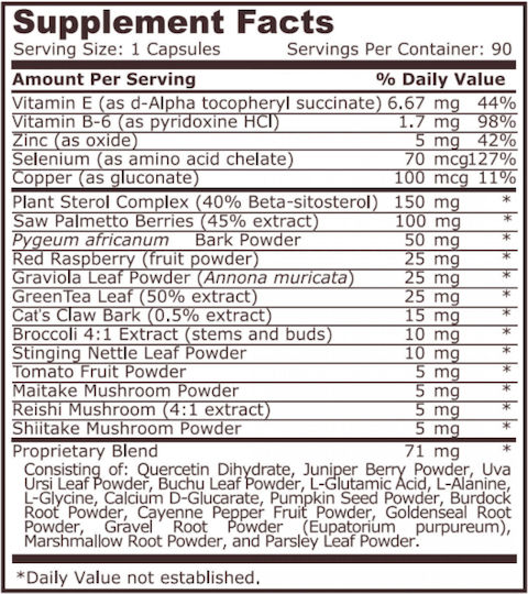 Pure Nutrition Подкрепа за простатата 90 Капсули