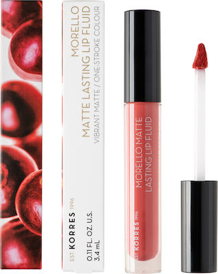 Korres Morello Matte Lasting Lip Fluid Lang anhaltend Flüssig Lippenstift Matt