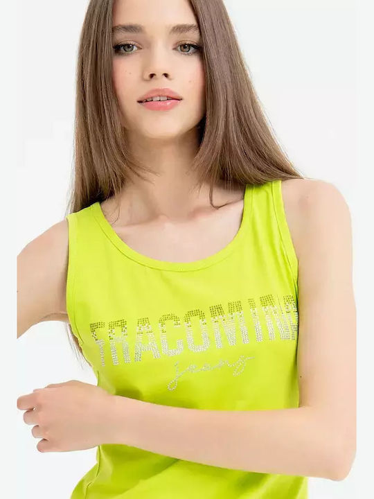 Damen Sommer Bluse Ärmellos Gelb