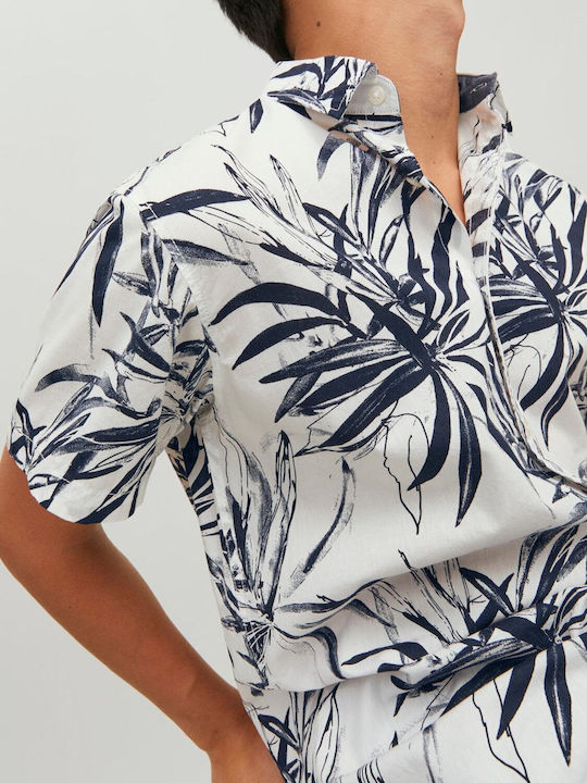 Short Sleeve Shirt In Regular Fit Floral Cloud Dancer