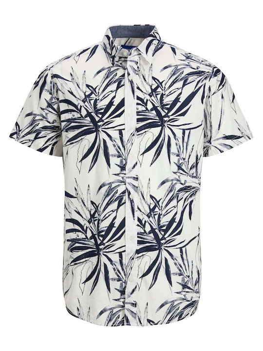 Short Sleeve Shirt In Regular Fit Floral Cloud Dancer