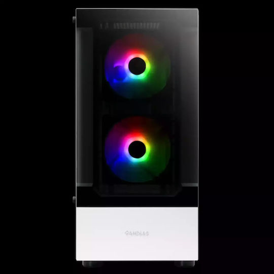 Gamdias TALOS E3 Gaming Midi Tower Computer Case with Window Panel and RGB Lighting White