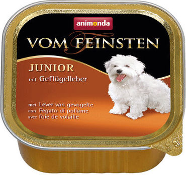 Animonda Vom Feinstein Wet Food for Puppies in Cans with Liver, Poultry, Meat, Beef and Turkey Grain-Free & Gluten-Free 150gr