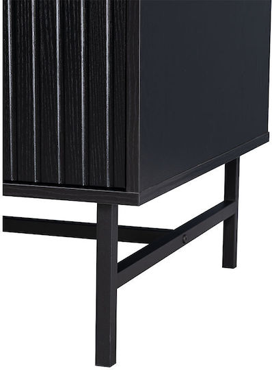 Rechteckiger Zentraler Kaffeetisch Kimono Holz Schwarz M100xL59xH50.2cm