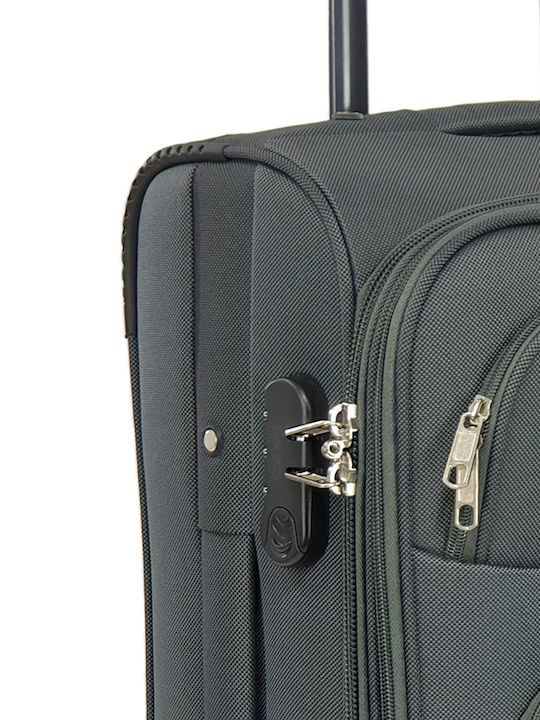 Playbags Βαλίτσες Ταξιδιού Υφασμάτινες Γκρι ΑΝοιχτό Μέγιστου Ύψους 65εκ. με 4 Ρόδες Σετ 2τμχ