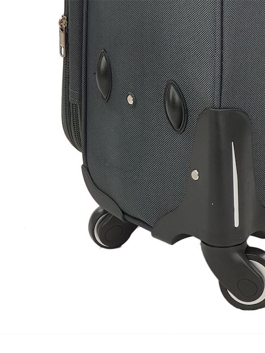 Playbags Βαλίτσες Ταξιδιού Υφασμάτινες Γκρι ΑΝοιχτό Μέγιστου Ύψους 65εκ. με 4 Ρόδες Σετ 2τμχ