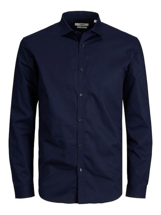 Jack & Jones Long-sleeved Cotton Shirt Navy Blazer
