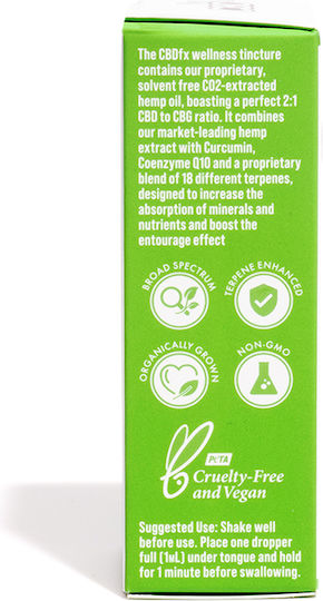 CBDfx Wellness 2:1 Tincture Picături 30ml