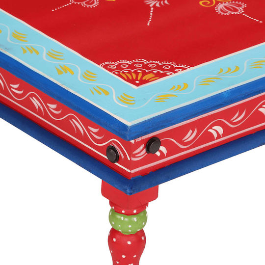 Rechteckiger Beistelltisch aus Massivholz Rote M54xL54xH30cm