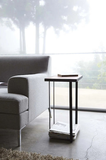 Yamazaki Rechteckiger Beistelltisch Metall Ecru M40xL24xH48cm