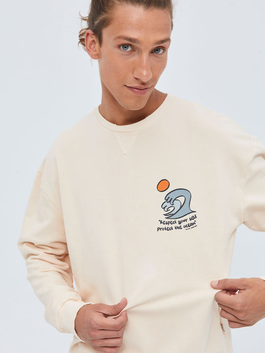 Sweatshirt with Hood Beige