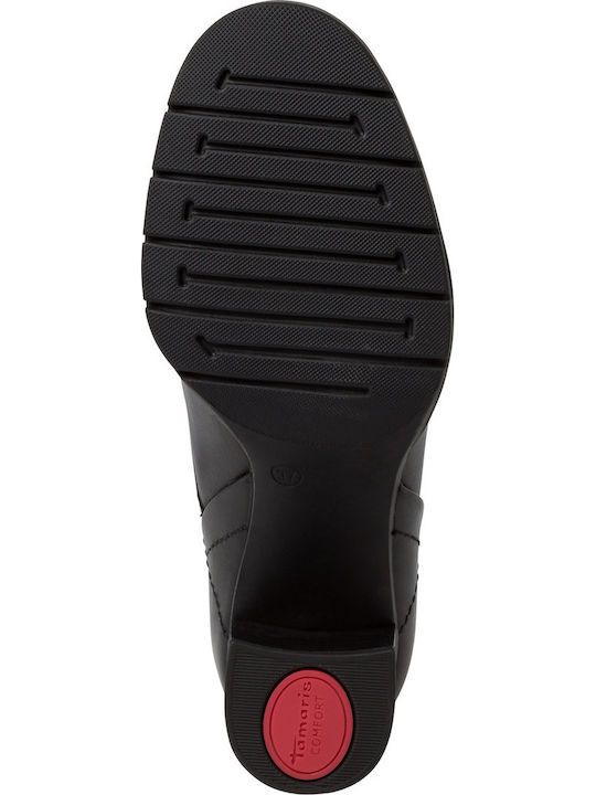 Кожени Дамски Ботуши Oxfords с Средна Пета Черни