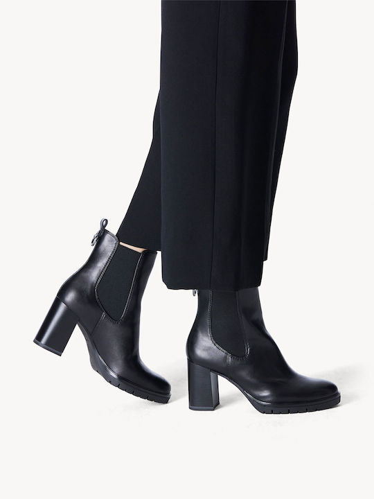 Damen Chelsea Stiefeletten mit hohem Absatz Schwarz