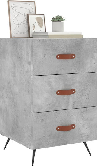 Nachttisch Metall Grey Concrete 40x40x66cm