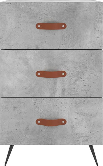 Nachttisch Metall Grey Concrete 40x40x66cm