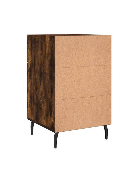 Κομοδίνο Ξύλινο Καπνιστή Δρυς 40x40x66cm