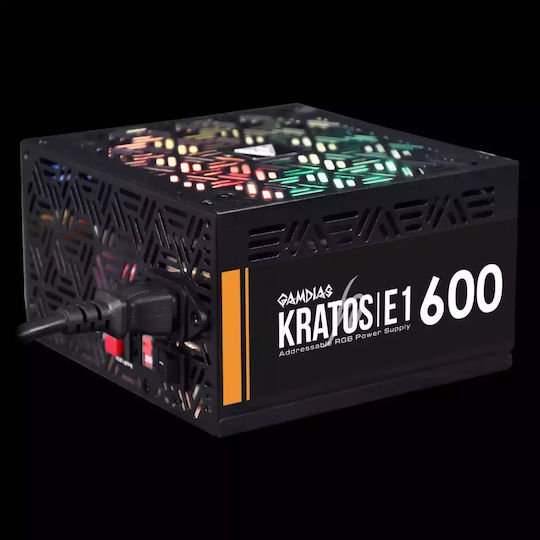 Gamdias Kratos E1-600 600W Schwarz Computer-Netzteil Voll verkabelt 80 Plus Standard