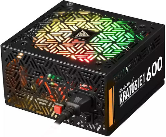 Gamdias Kratos E1-600 600W Schwarz Computer-Netzteil Voll verkabelt 80 Plus Standard