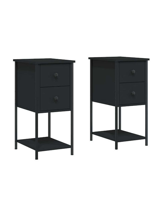 Wooden Bedside Tables 2pcs Black 32x42x70cm