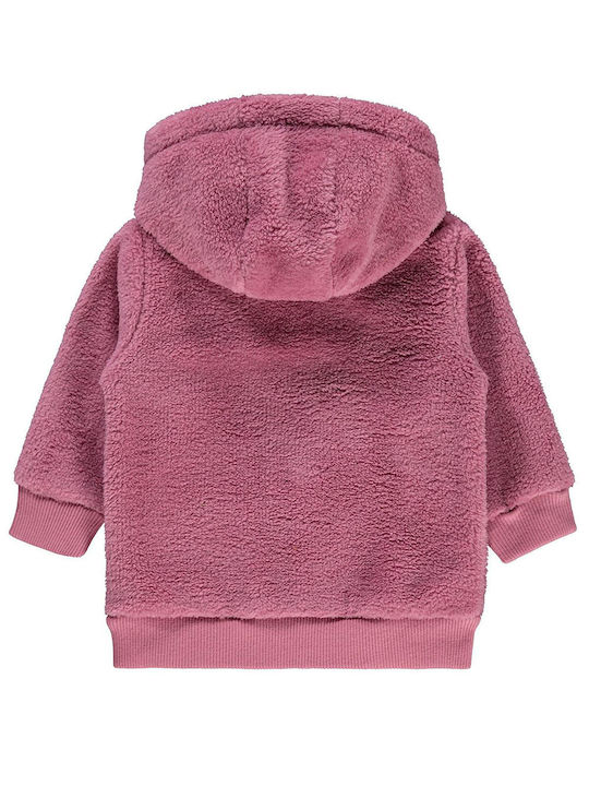 Civil Girls Hooded Cardigan with Zipper Fuchsia