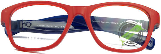 Nanovista Gaikai 3.0 Kids Acetate Prescription Eyeglass Frame with Clip-On Red NAO3050745SC