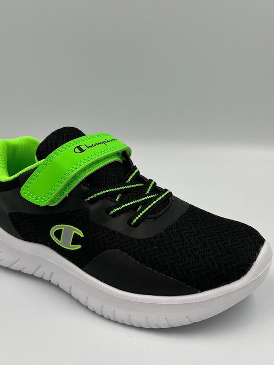 Evolve Kids Sports Shoes Running with Hoop & Loop Closure Black