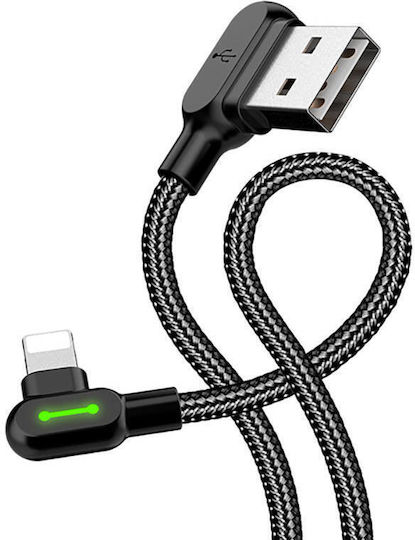 Mcdodo Unghi (90°) / Braided USB-A la Cablu Lightning Negru 1.8m (CA-4673)