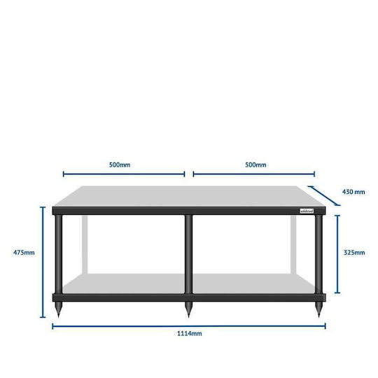 Solidsteel S4-2 Rack 2 Nivele Alb 111.4x47.5x43cm