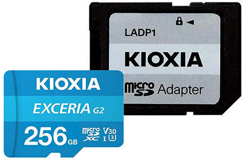 Kioxia Exceria G2 microSDXC 256GB U3 V30 UHS-I 100MB/s с адаптер