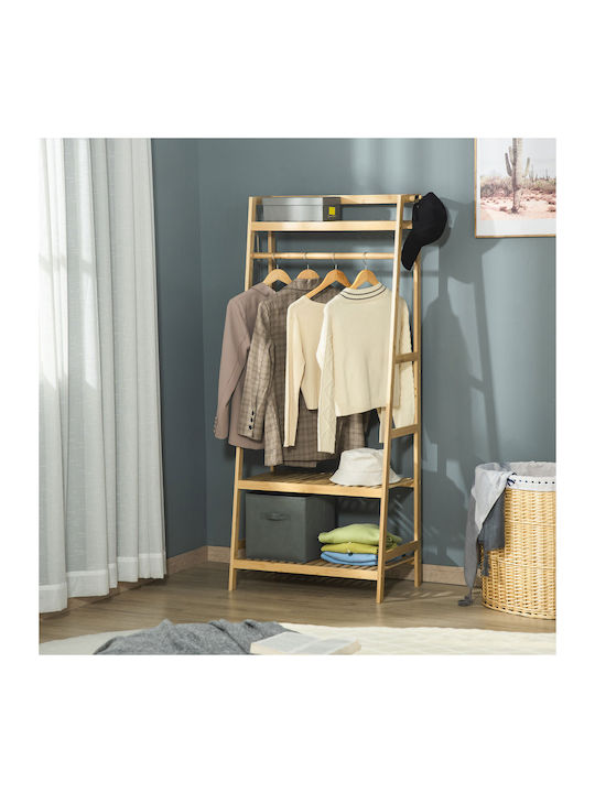 HomCom Cuier de podea din Lemn Maro 70x42x164cm