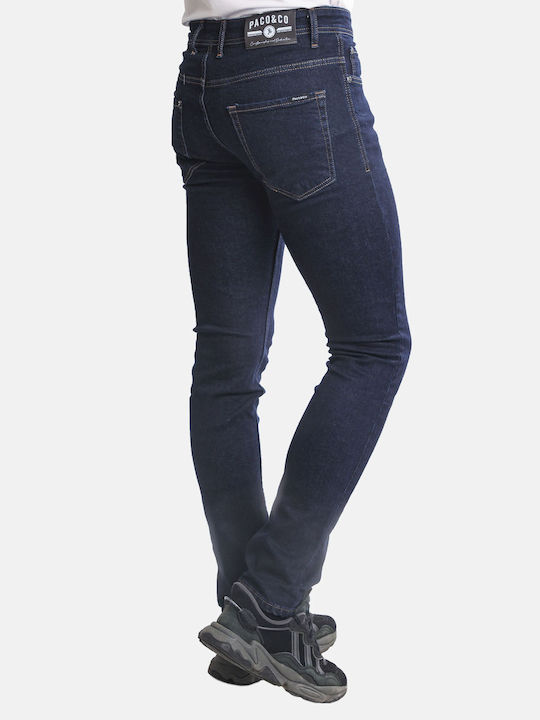 Men's Elastic Jeans Pants with Regular Fit Blue