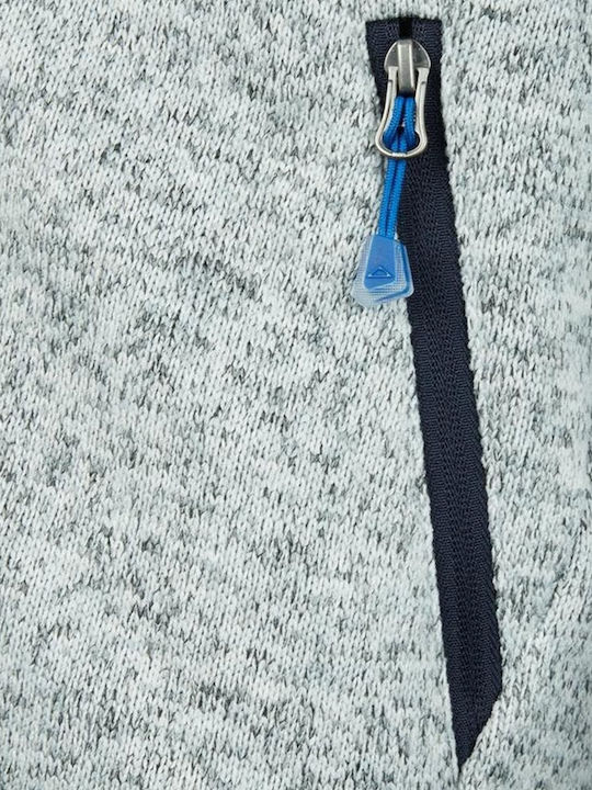 Fleece Παιδική Φούτερ Ζακέτα με Κουκούλα Γκρι
