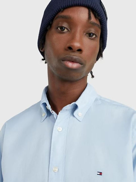 Long-sleeved Cotton Shirt Light Blue