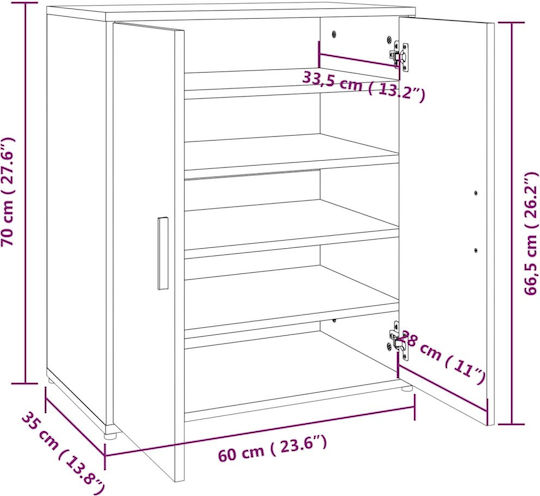 Ξύλινη Παπουτσοθήκη 60x35x70cm