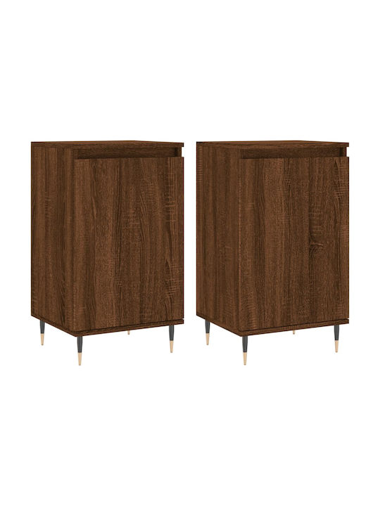 Sideboard Wood & Metal Brown Oak 40x35x70cm