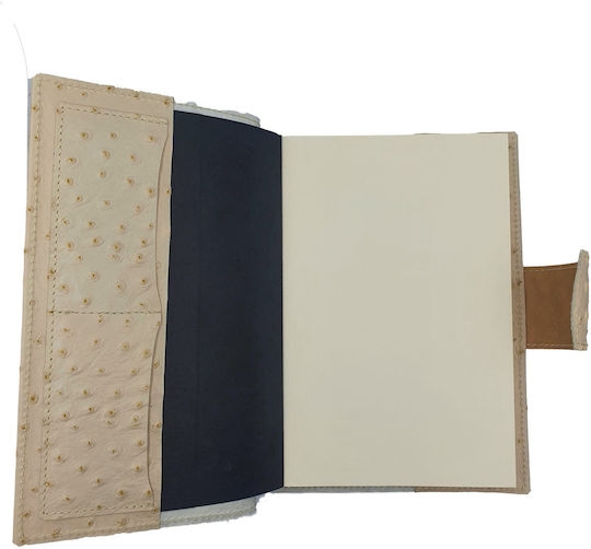 ByLeather Notizbuch 150 Blätter mit Stifthalter Beige