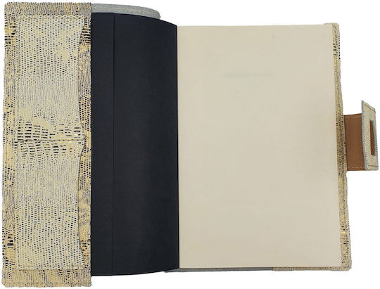ByLeather Notizbuch 150 Blätter mit leeren Seiten und Stifthalter Beige