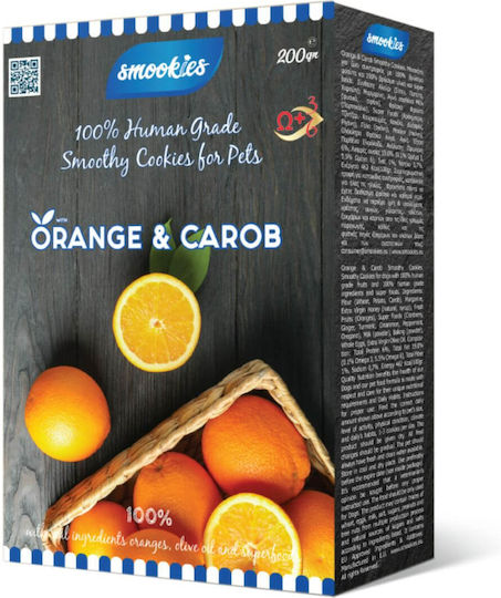 Smookies Orange & Carob Biscuit Dog with Fruits and Carob 200gr SM042