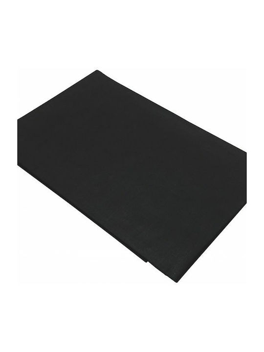 Le Blanc Sheet for Single Bed with Elastic 100x200+30cm. Cotton Line Black