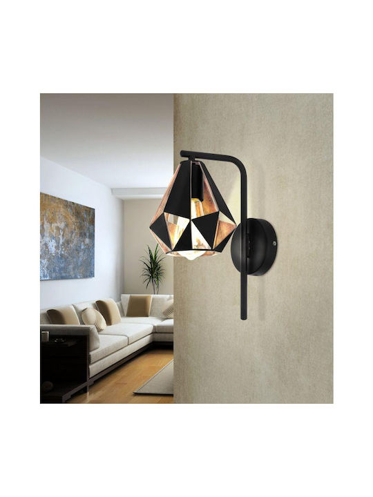 Eglo Carlton Lamp Wall Black 16x22.5x16cm Eglo Carlton Lamp Wall Black 16x22.5x16cm