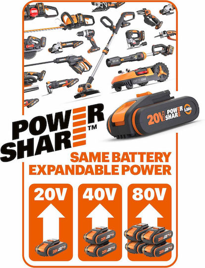 Worx Impact Demolition Hammer Battery 20V Solo with Chuck SDS Plus WX394.91