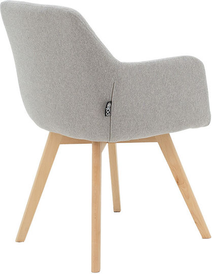 Nasima Dining Room Fabric Armchair Gray 57x58x84cm