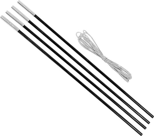 High Peak Stâlpi Pentru Cort Camping Set 4 Bucăți 9,5 Mm 200 Cm