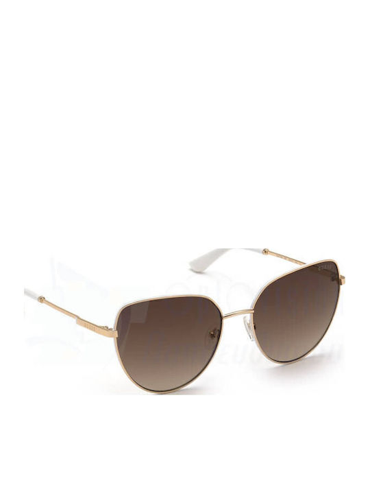 Guess Feminini Ochelari de soare cu Auriu Metalic Cadru și Maro Ochelari de soare Lentilă GU7784 28F