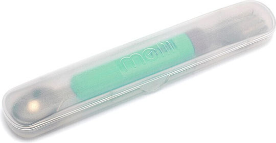 Melii Baby Set with Fork Go made of Metal in Case for 12+ months Green